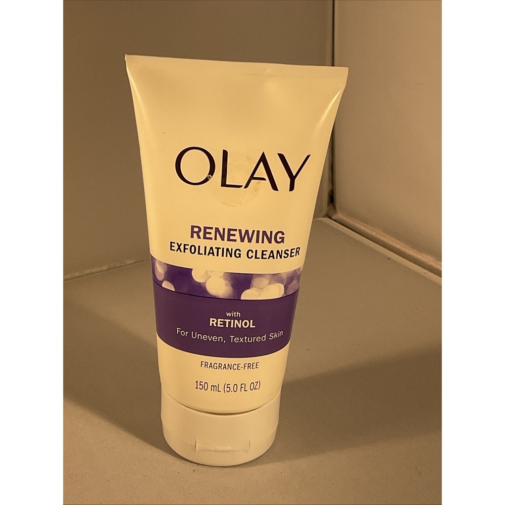 Olay Renewing Exfoliating Cleanser with Retinol, Fragrance-Free, 5 fl oz 2 Pack